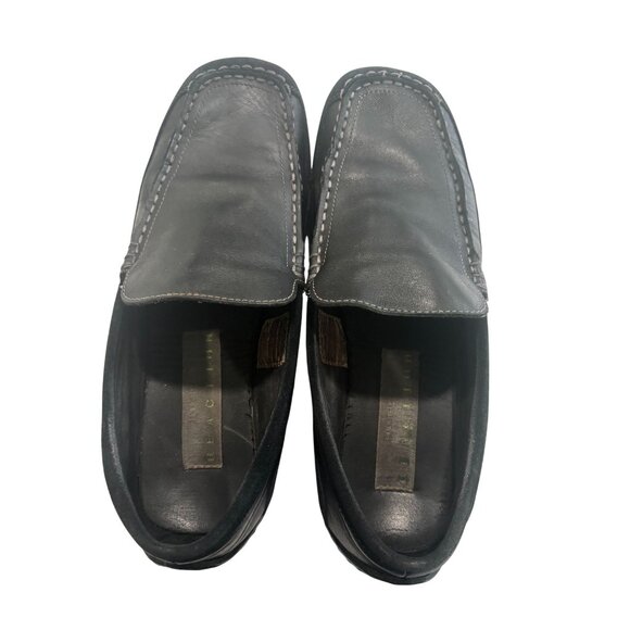 Black Kenneth Cole Reaction Leather Slip-On Loafers For Men - Picture 5 of 8